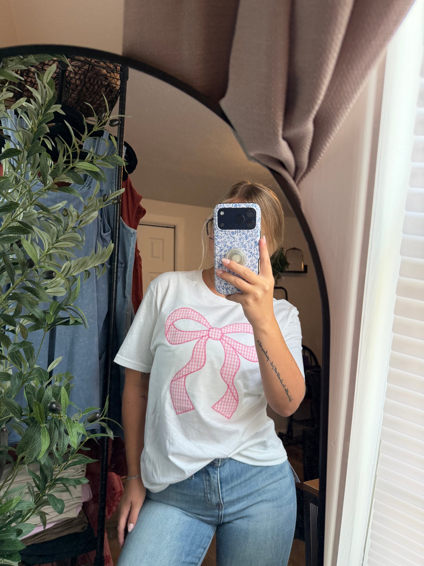Embroidered Bow Tee