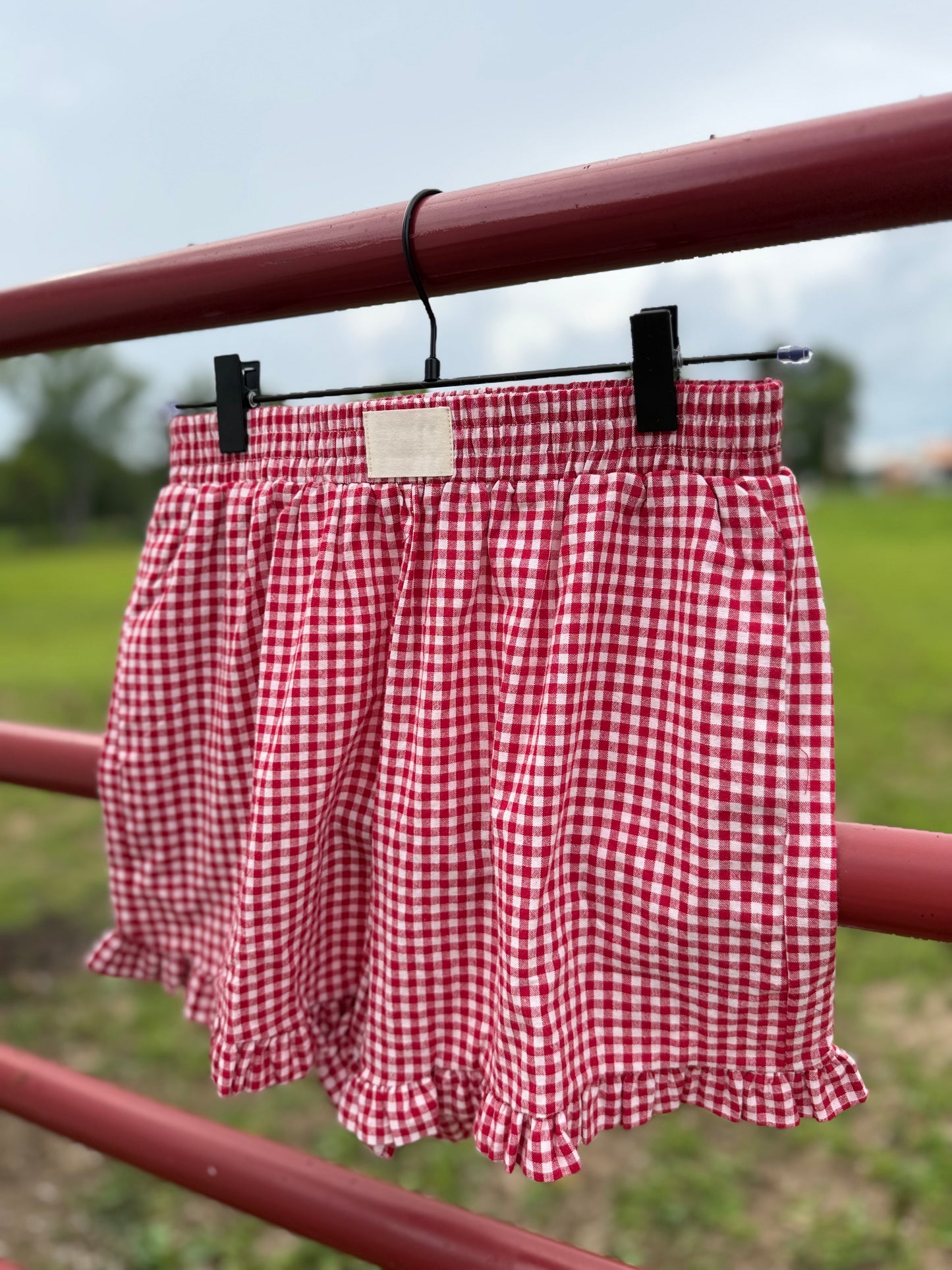 Gingham Frilled Shorts