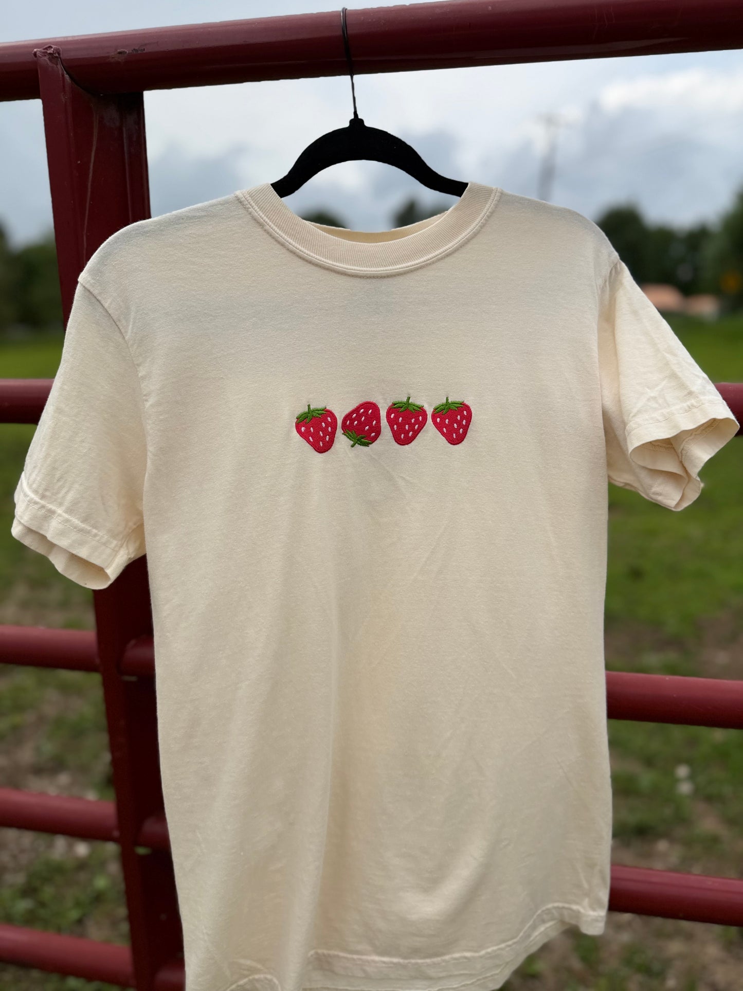 Embroidered Strawberry T-Shirt