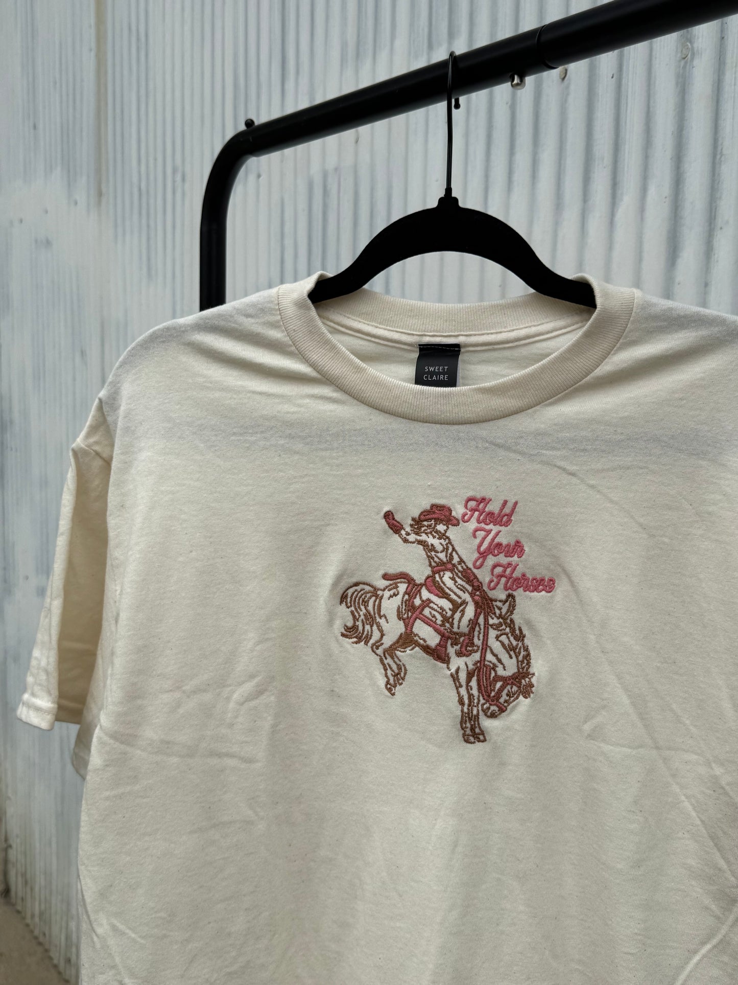 Hold Your Horses Embroidered Tee