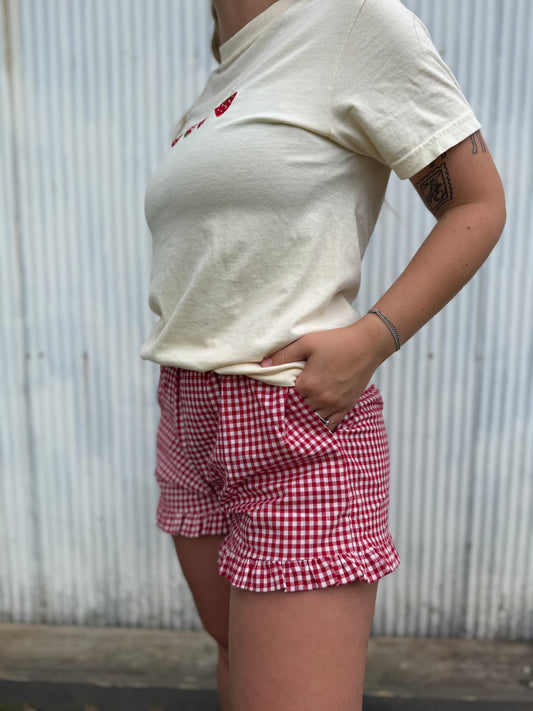 Gingham Frilled Shorts