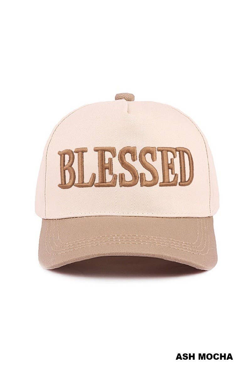 "Blessed" Two-Tone Cotton Hat