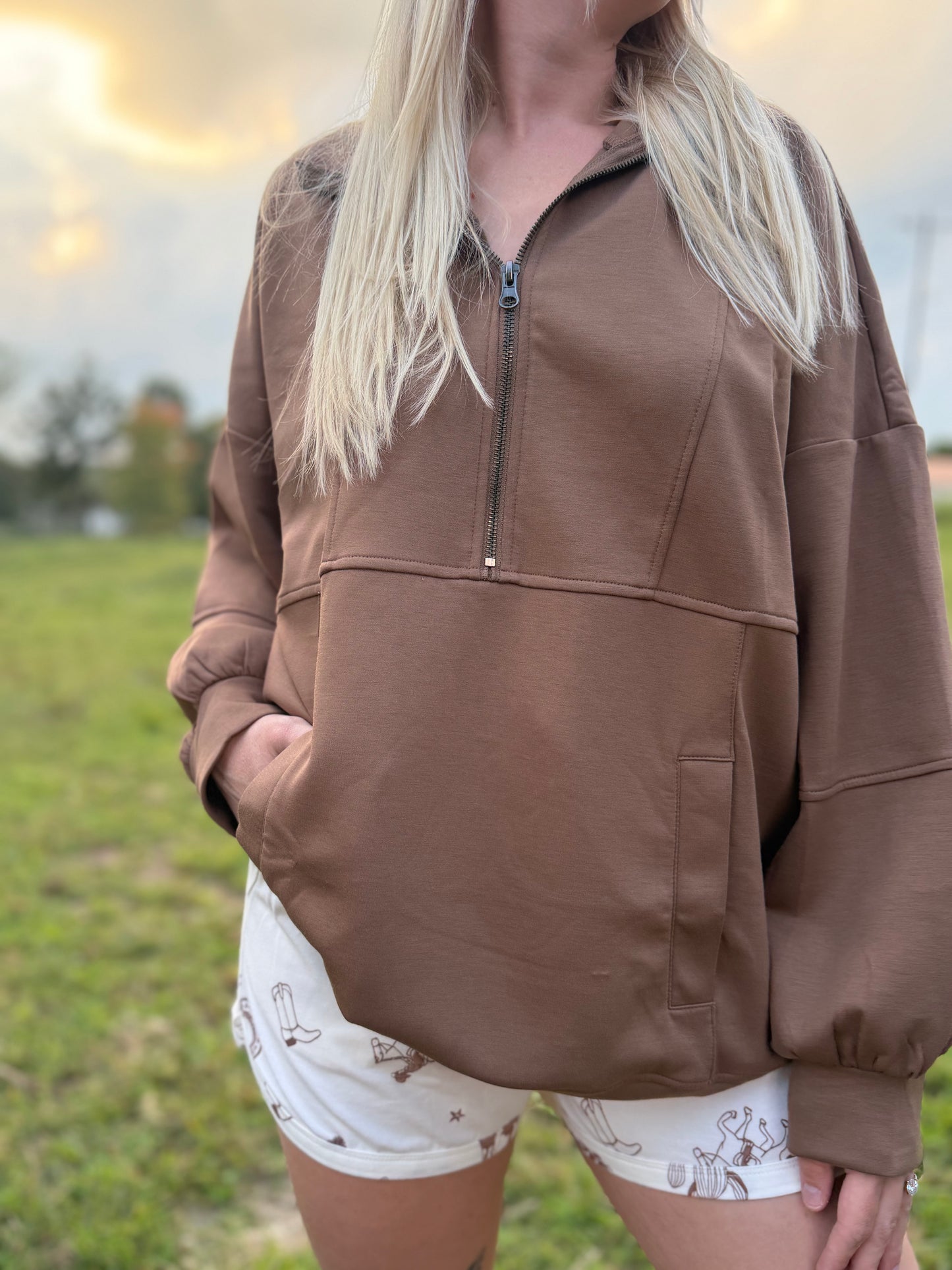 Heather Half Zip