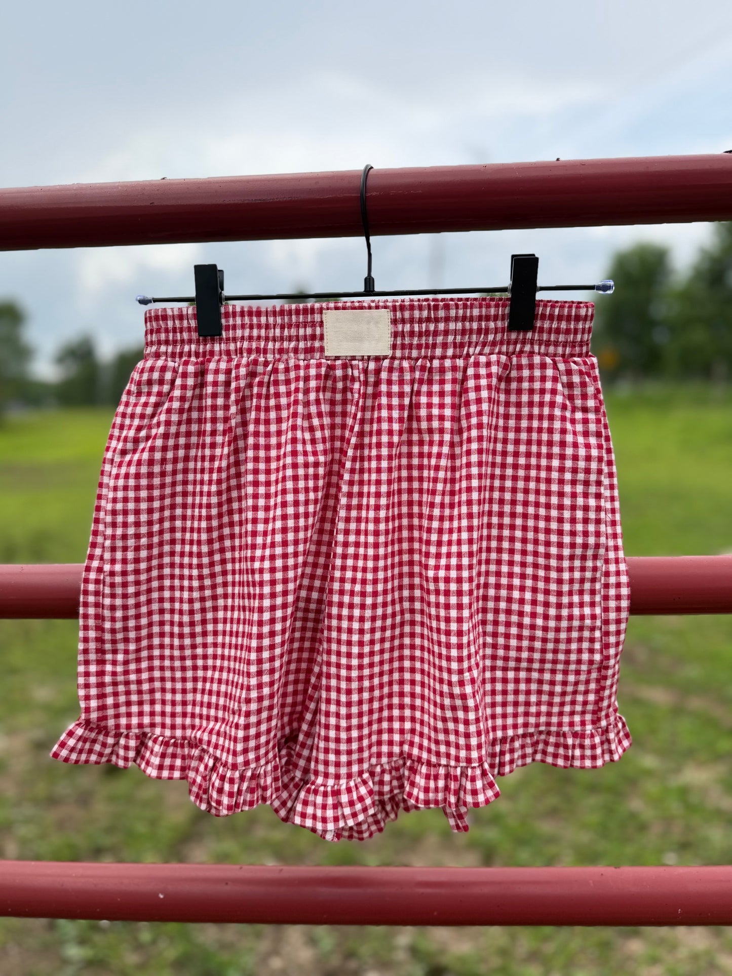 Gingham Frilled Shorts