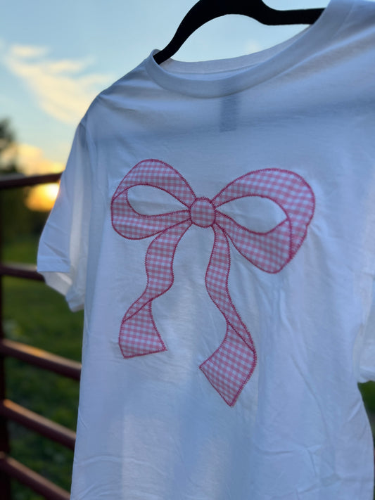Embroidered Bow Tee
