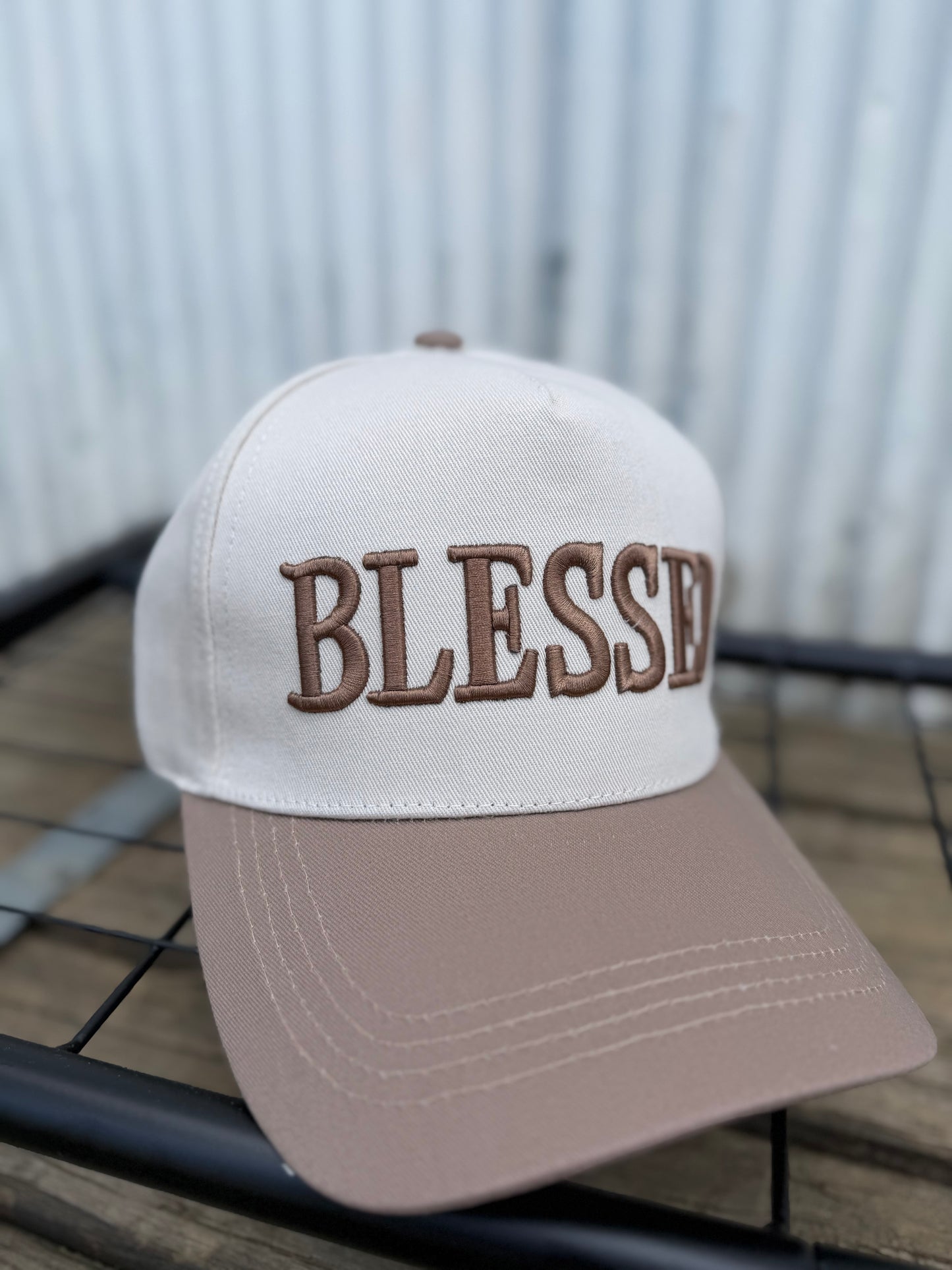 "Blessed" Two-Tone Cotton Hat