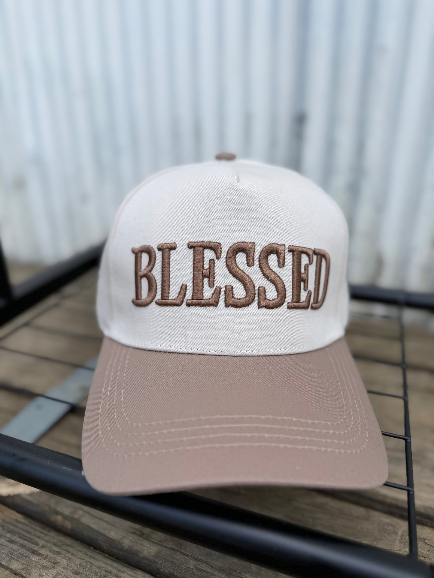 "Blessed" Two-Tone Cotton Hat