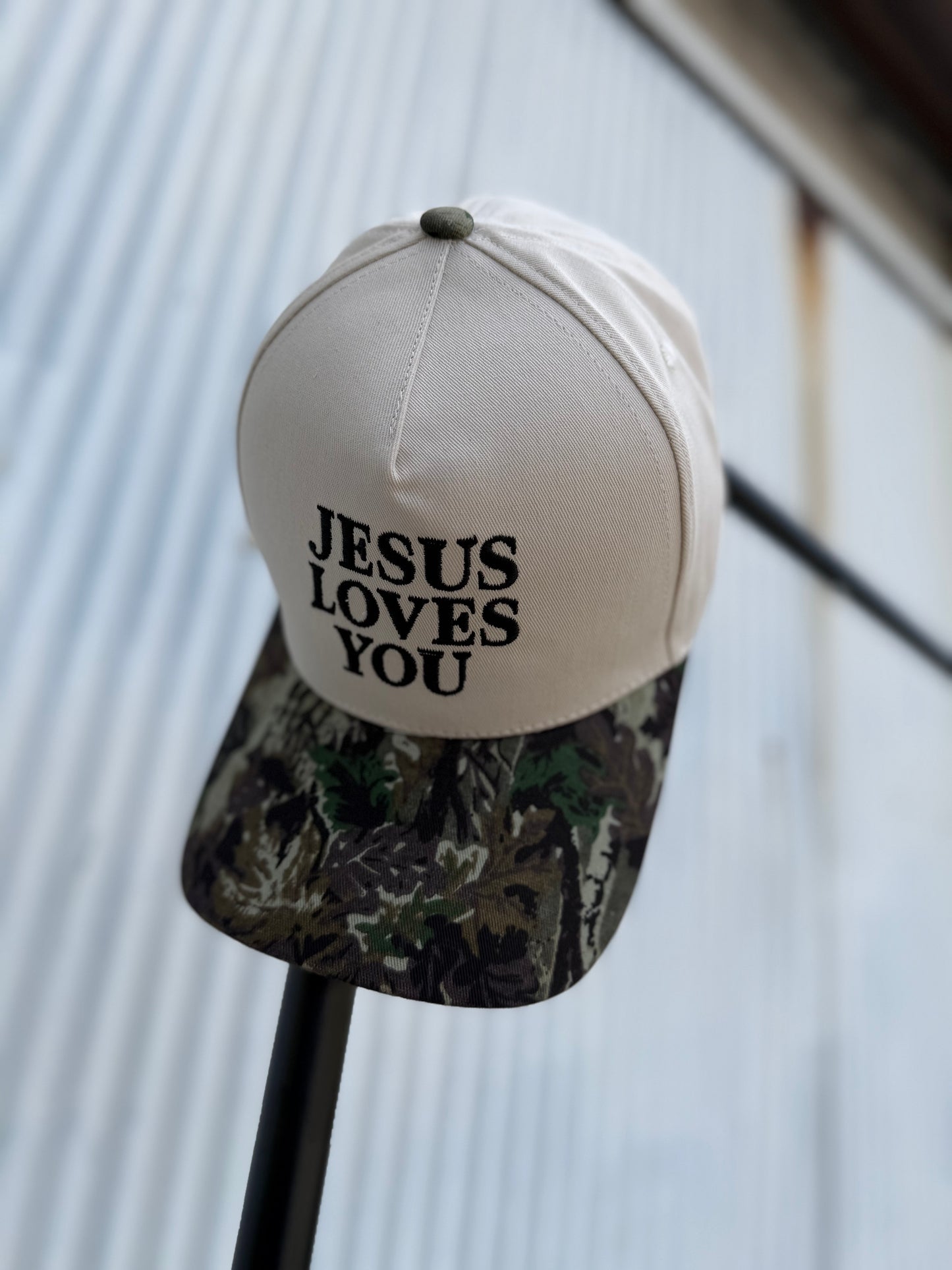"Jesus Loves You" Two-Tone Cotton Hat