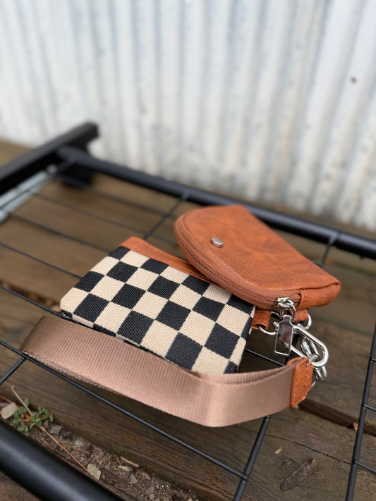 Checkered Wallet Keychain