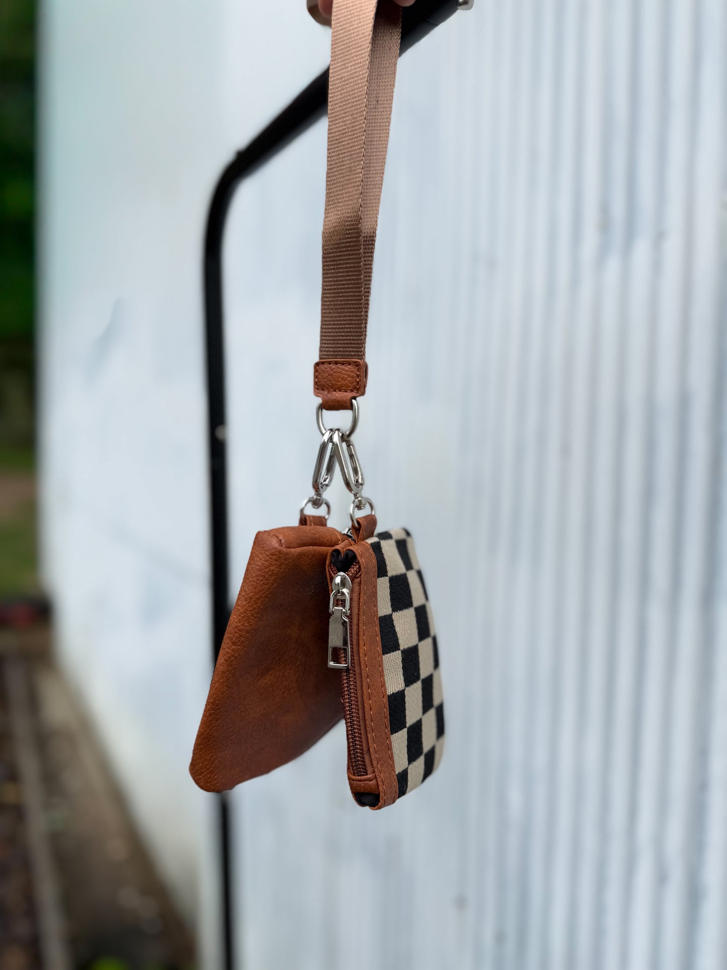 Checkered Wallet Keychain