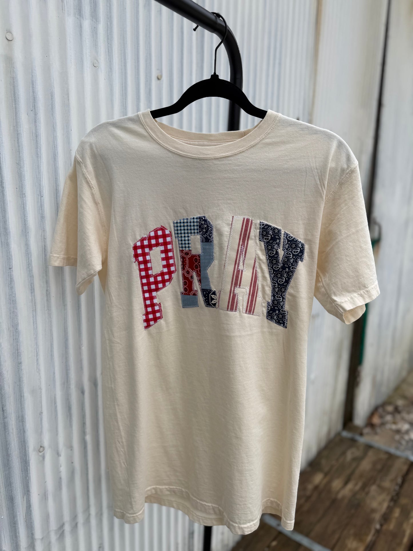 Embroidered "Pray" Tee